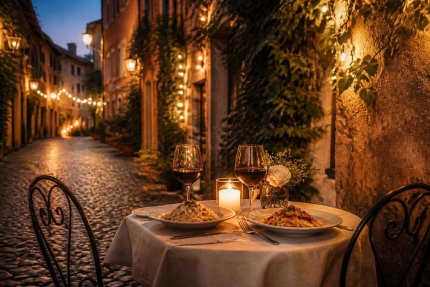 Jantar à luz de velas, Trastevere, Roma